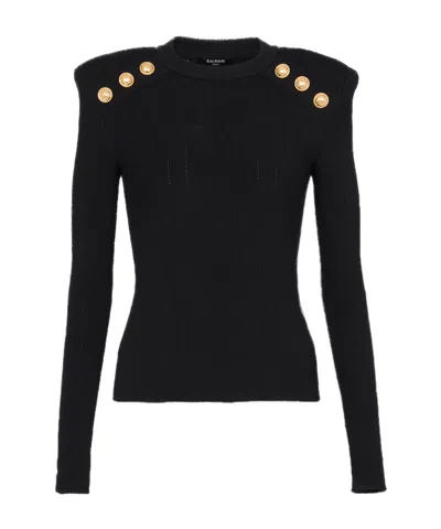 BALMAIN BALMAIN BUTTON EMBELLISHED KNITTED JUMPER