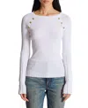 Balmain Knit Top With Buttons In White