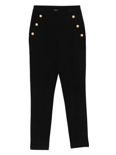 Balmain Knit Trousers For Elegant Comfort In Black/gold