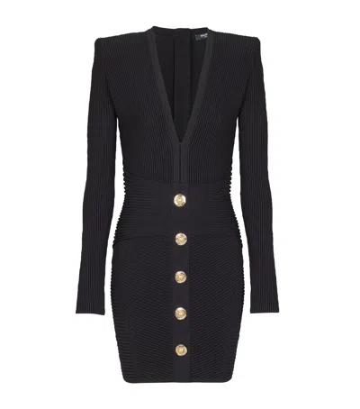 Balmain Knitted Button-up Mini Dress