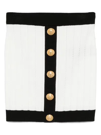 Balmain Knitted Buttoned Mini Skirt