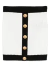 Balmain Knitted Buttoned Mini Skirt In Multi