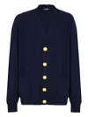 Balmain V-neck Blazer With Ribbed Cuffs And Hem In Blue