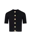 Balmain Women Ss Buttoned Torsade Knit Cardigan In Black