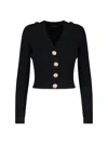 Balmain Women V-necked Cardigan In Black