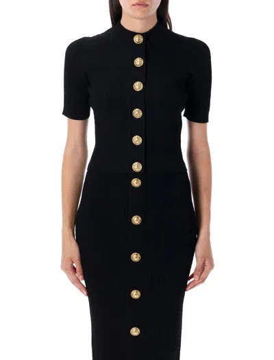 Balmain Knitted Cardigan In Black