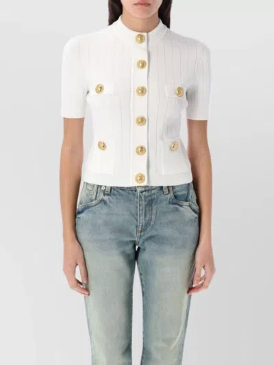 BALMAIN KNITTED CARDIGAN FOUR POCKETS