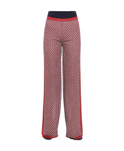 Balmain Knitted Casual Pants In Red