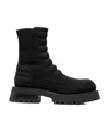 Balmain Knitted Combat Boots In Black