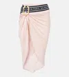 Balmain Knitted Cotton-blend Beach Cover-up In Pink