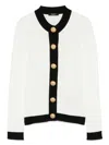 Balmain Knitted Crewneck Cardigan In White