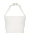 Balmain Knitted Halterneck Crop Top In White
