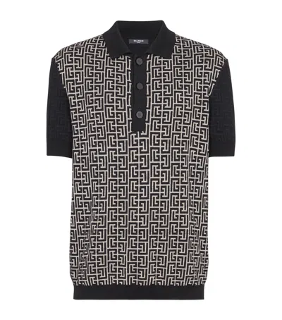 BALMAIN KNITTED LABYRINTH POLO SHIRT