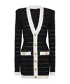Balmain Button-embellishment Knitted Mini Dress In Black