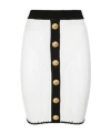 Balmain Bicolor Knit Midi Skirt With Embossed Buttons