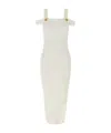 Balmain White Knit Dress With Double Straps In White