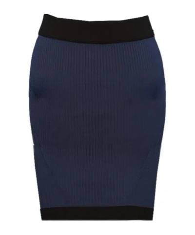 Balmain Knitted Midi Skirt In Black