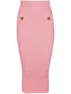 Balmain Knitted Midi Skirt - Women's - Polyester/viscose In Pink