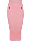 Balmain Knitted Midi Skirt - Women's - Polyester/viscose In Pink