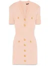 Balmain Knitted Mini Dress In Neutrals