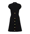 Balmain Buttoned Velvet V-neck Flared Mini Dress In Black