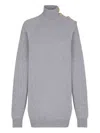 Balmain Knitted Mini Dress In Gray