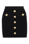 Balmain Buttoned High-waist Ribbed Skirts