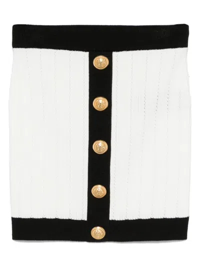 BALMAIN KNITTED MINI SKIRT - WOMEN'S - POLYESTER/VISCOSE