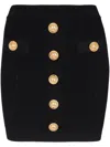 Balmain Buttoned High-waist Ribbed Skirts In Black