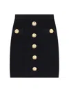 Balmain Black Mini Skirt Btn In Black  