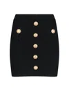 Balmain Women High Waist Buttoned Mini Skirt In Black