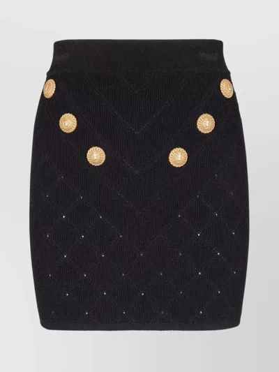 BALMAIN KNITTED MINI SKIRT BUTTON DETAILING