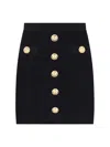 Balmain Women High Waist Buttoned Mini Skirt In Opa Noir