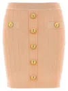 Balmain Knitted Mini Skirt In Orange