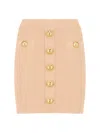 Balmain Buttoned Knitted Midi Skirt In Brown
