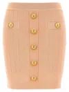 Balmain Women Knitted Mini Skirt In Powder