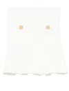 Balmain Pointelle Ribbed-knit Mini Skirt In White