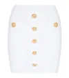 Balmain Knit Mini Skirt With Embossed Buttons Women In White