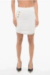 Balmain Knitted Miniskirt With Logoed Buttons