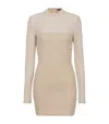 Balmain Labyrinth Monogram Long-sleeved Dress In Neutrals