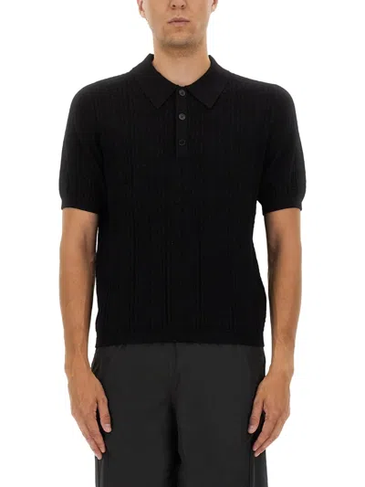 Balmain Knitted Polo. In Black