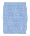 Balmain Pb Monogram Jacquard Mini Skirt In Blue