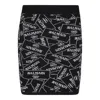 Balmain Label Jacquard Mini Knit Skirt In Black