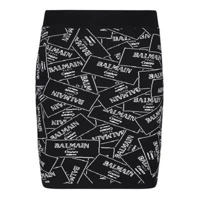 Balmain Knitted Skirt With  Label