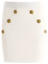 Balmain Knitted Skirt With Buttons Skirts White