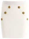 Balmain Knitted Skirt With Buttons Skirts White In White
