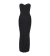 Balmain Strapless Knit Body-con Bustier Dress In Black