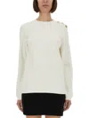 Balmain Monogram Button-embellished Sweater In Neutral