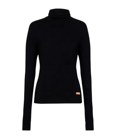 Balmain Knitted Turtleneck Sweater In Black
