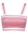 Balmain Knitted Viscosa-blend Top In Pink